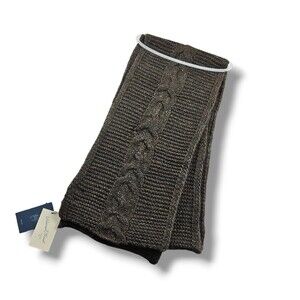 NEW NWT Universal Tread Neutral Cable Knit Scarf Brown Wool Blend Cozy